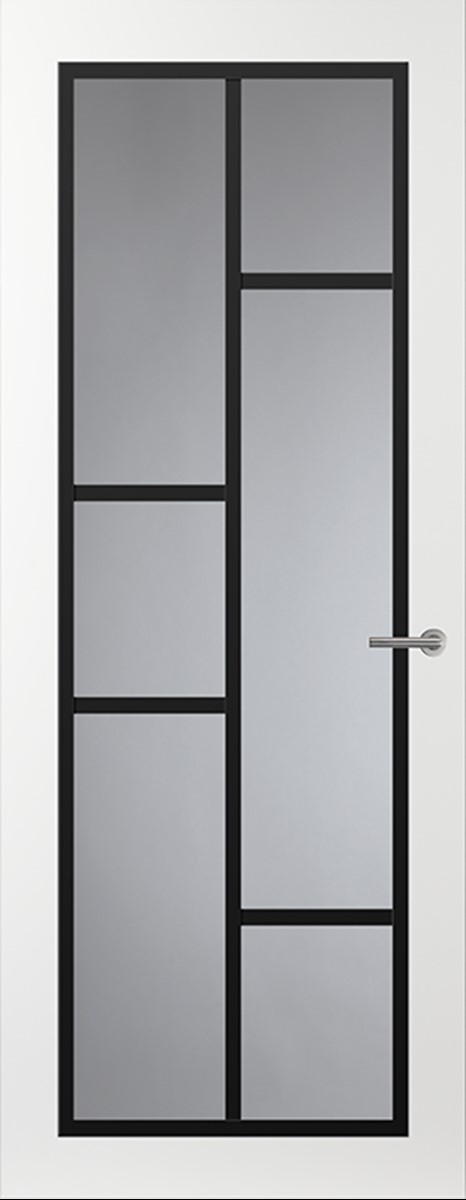 Svedex Binnendeuren Front FR506 Zwart, Satijnglas product afbeelding