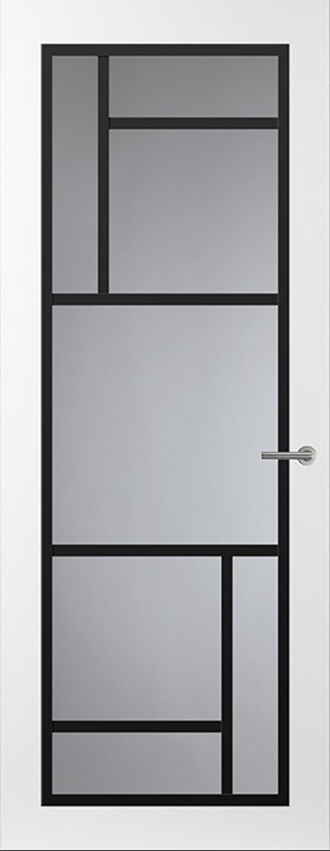 Svedex Binnendeuren Front FR509 Zwart, Blank glas product afbeelding