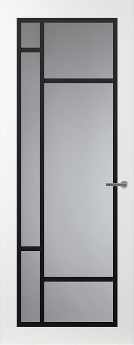 Svedex Binnendeuren Front FR500 Zwart, Blank glas product afbeelding