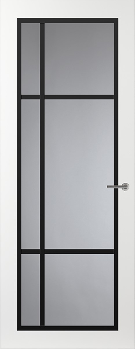 Svedex binnendeuren Front FR501 Zwart, blank glas, satijnglas product afbeelding